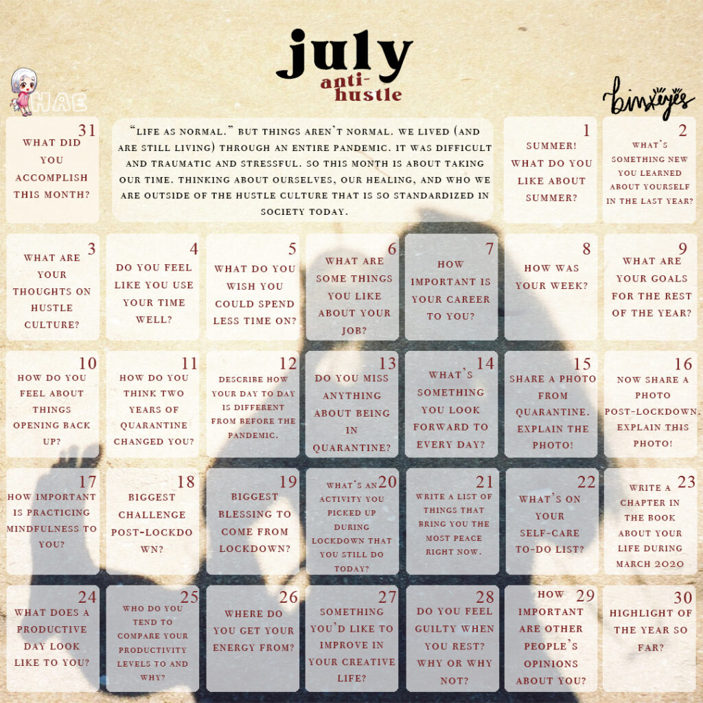 july calendar